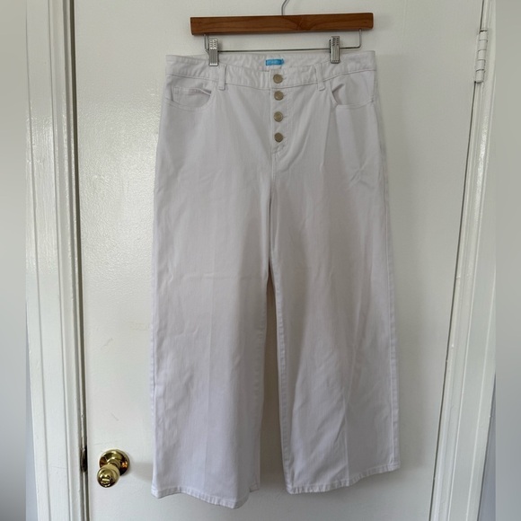J. McLaughlin Pants - J. McLaughlin White Wide-Leg Denim Pant Size 12